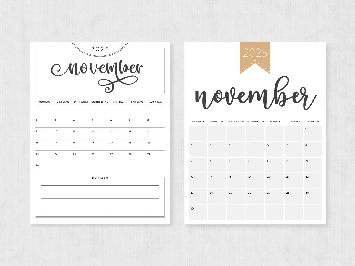 Kalender November Ausdrucken
