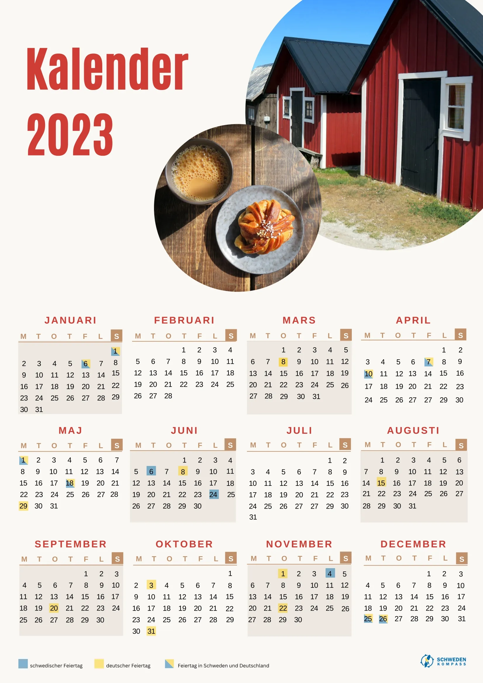 Kalender Schweden 2023 Schweden Kompass de