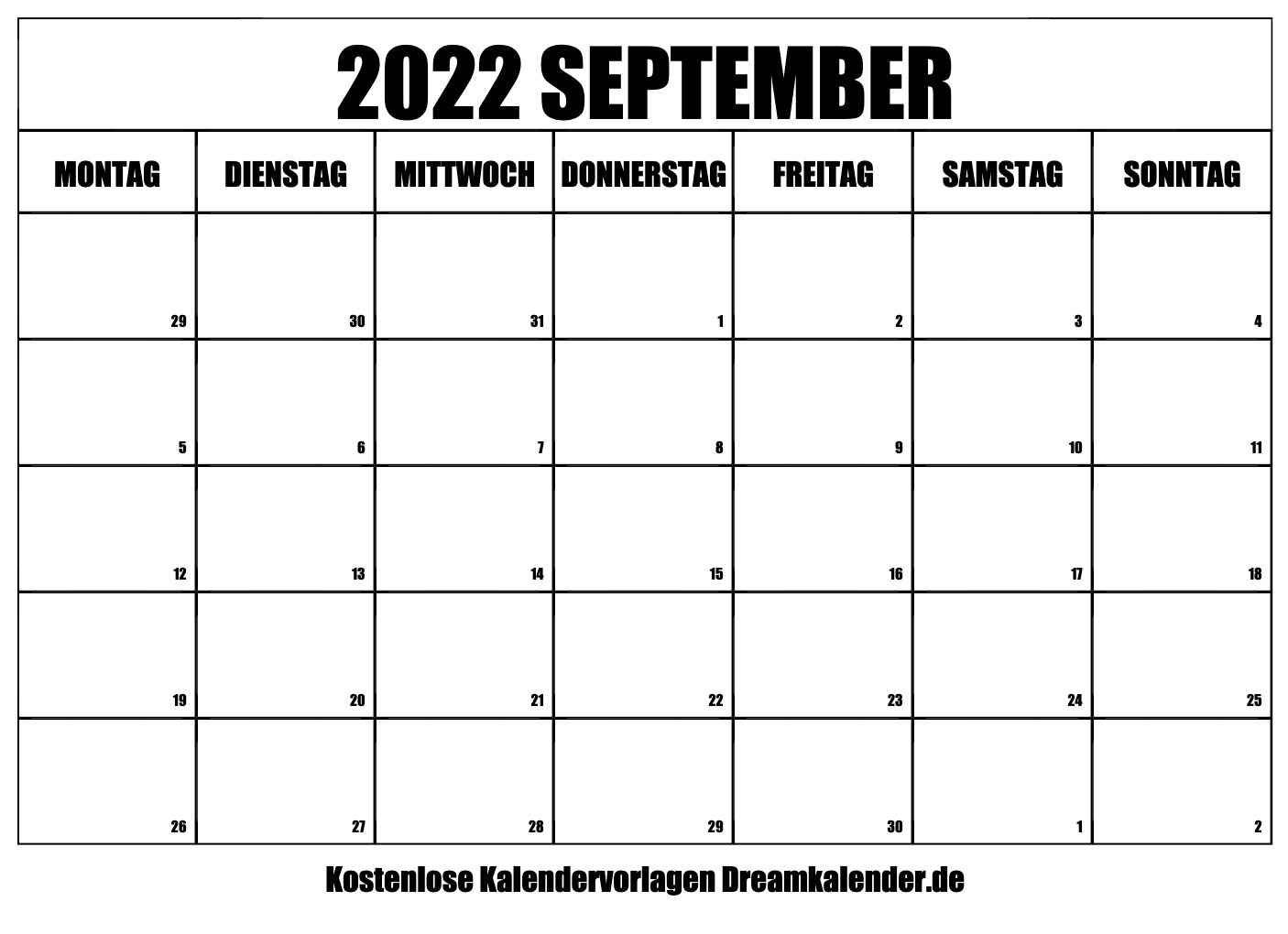 Kalender September 2022 Kalender September 2022