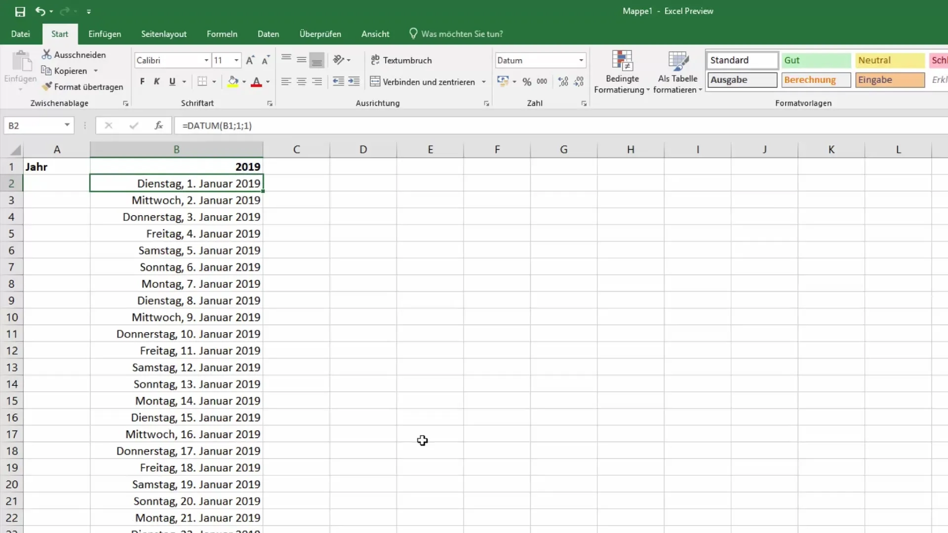 Kalender Di Excel