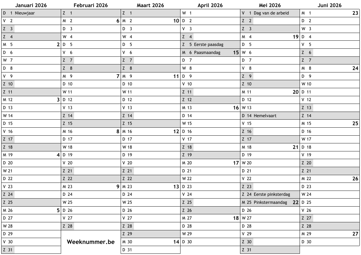 Kalender 365 NL 2026