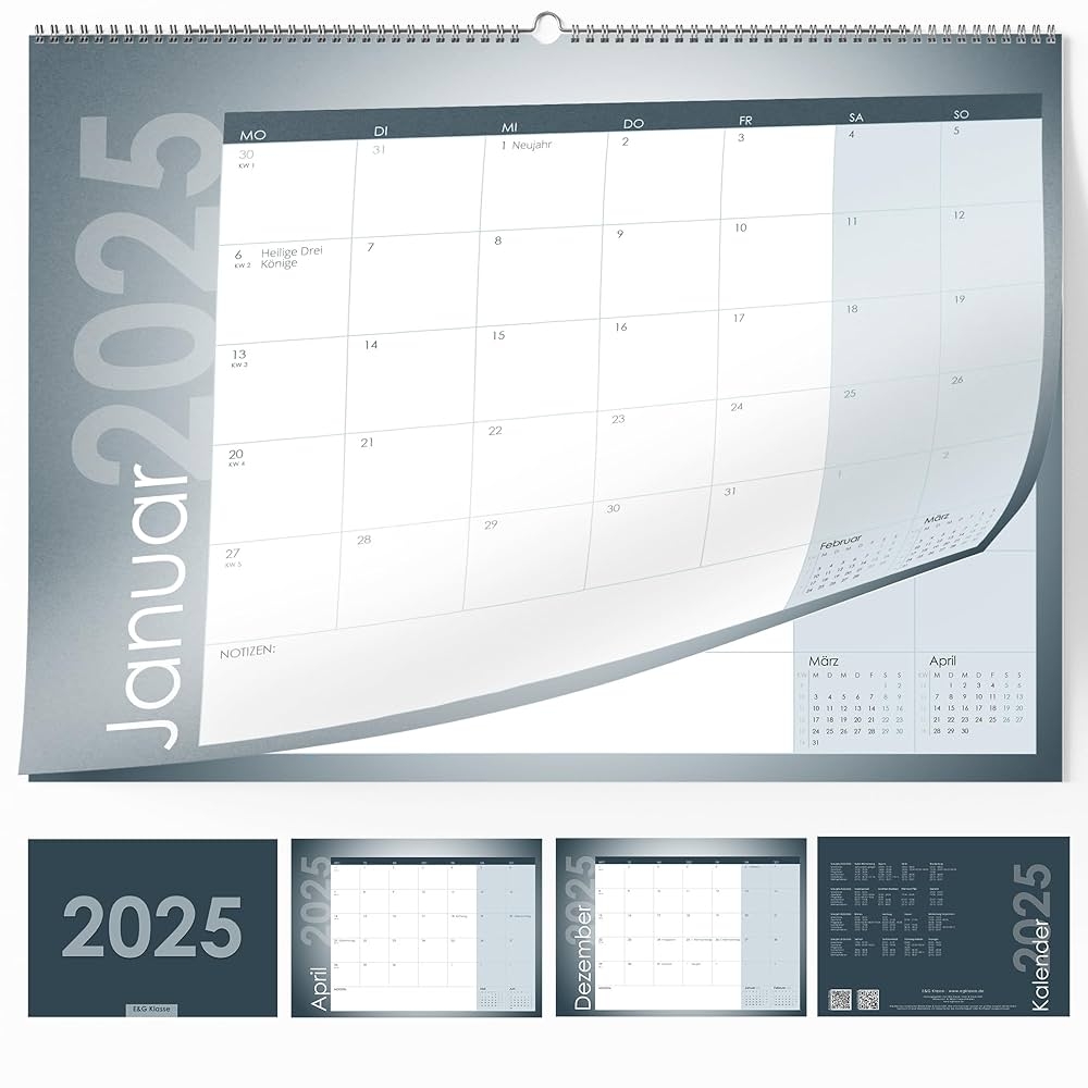 Kalender Wandkalender Monatskalender 2025 In A4 Blau Gr n Mit KW s Feiertagen Und Ferienplan Ferien bersicht Viel Platz Zum Beschreiben Monate Business Familien Planer 30x21 Cm Hochwertig Amazon de B robedarf Schreibwaren