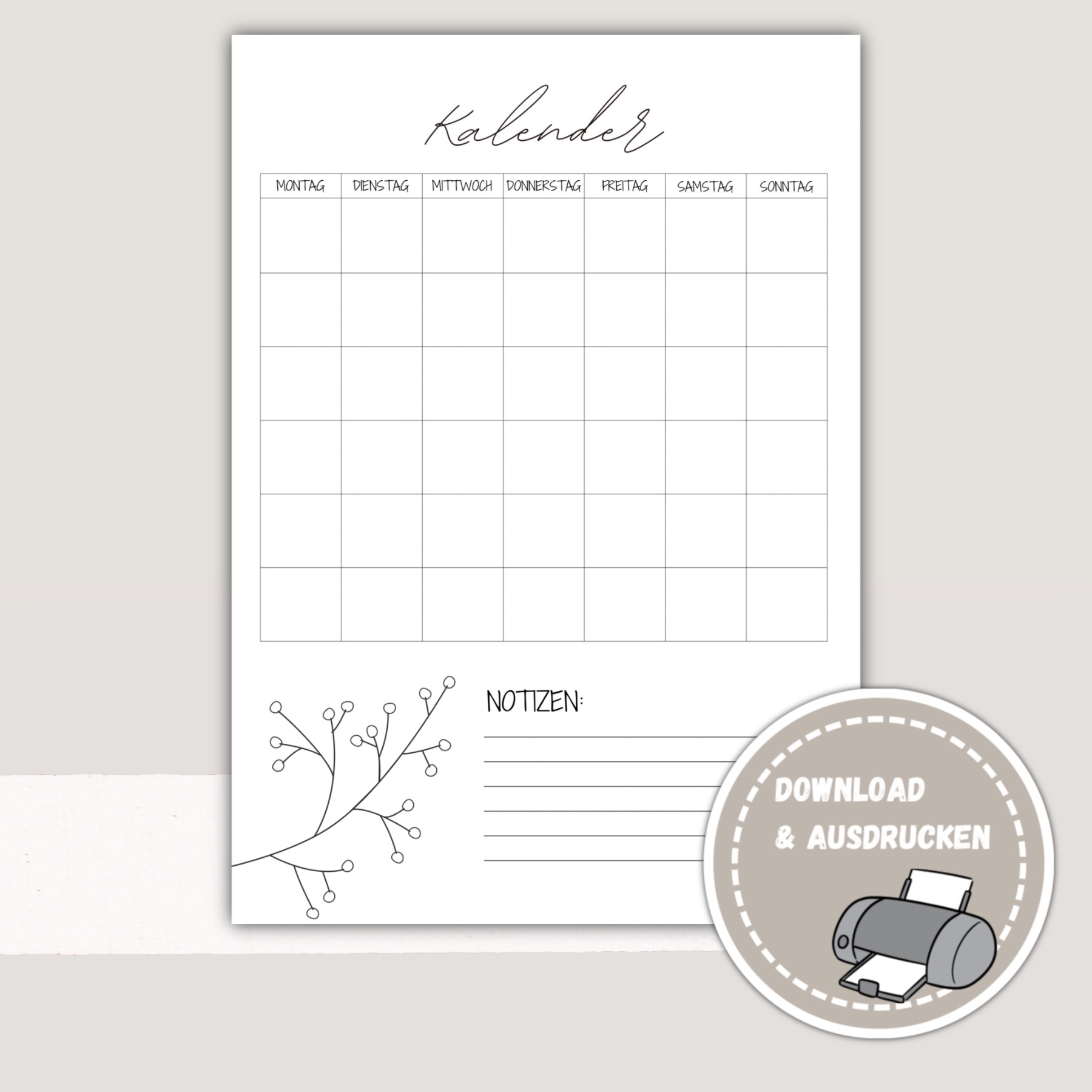 Kalender Leer Ausdrucken