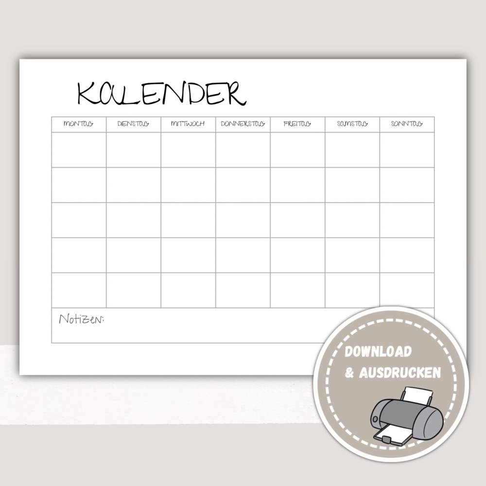 Kalender Monatlich Zum Ausdrucken