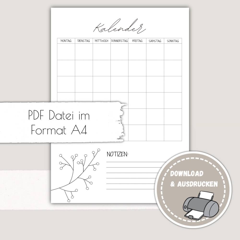 Kalender Zum Ausdrucken Pdf Download Kalender Zum Ausdrucken Printables Druckvorlage Immerw hrender Undatierter K