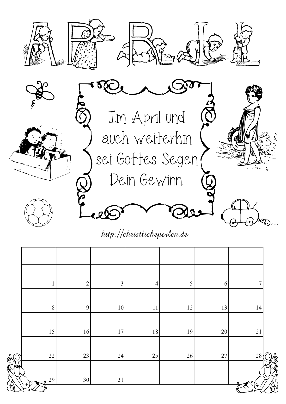 Kalender Zum Ausdrucken Und Ausmalen Christliche Perlen