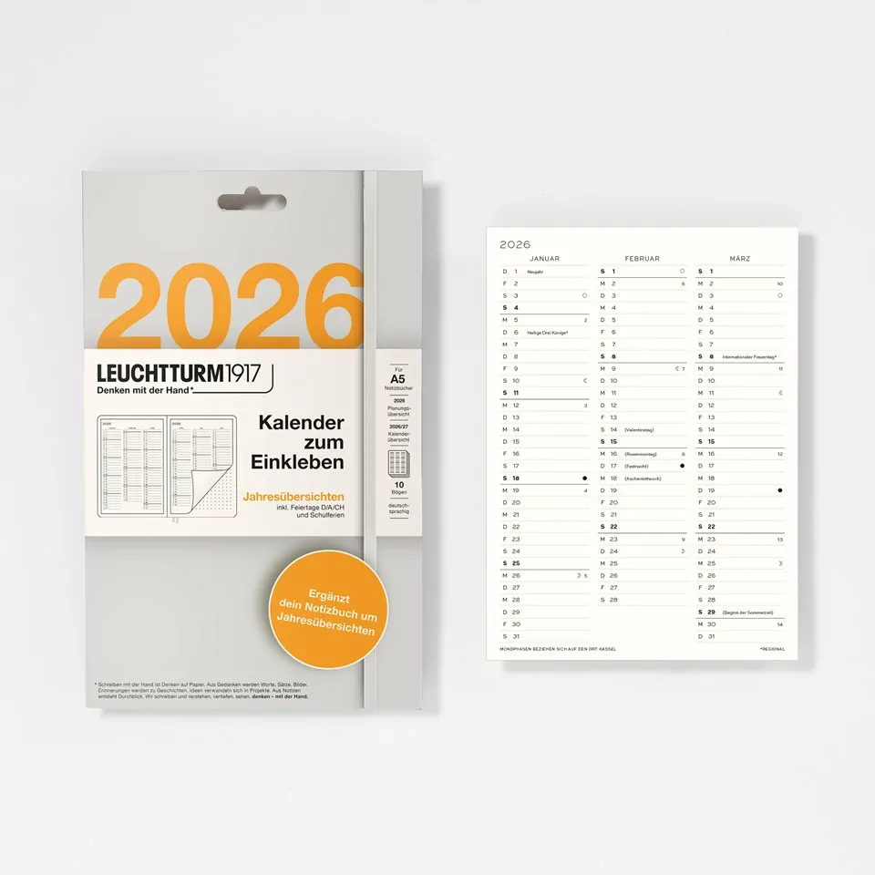 Kalender Zum Einkleben Jahresplaner 2026 Sketch Stuff