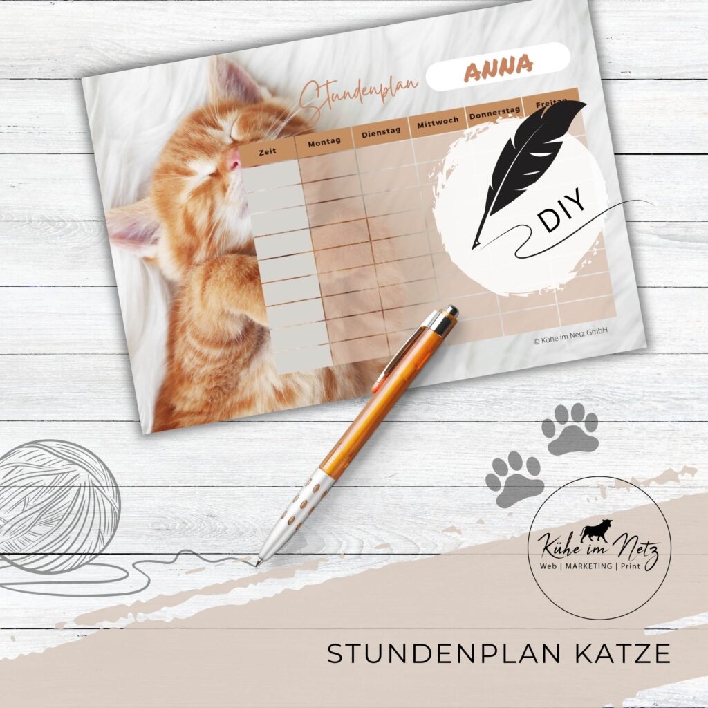Stundenplan Zum Ausdrucken Kostenlos Katze