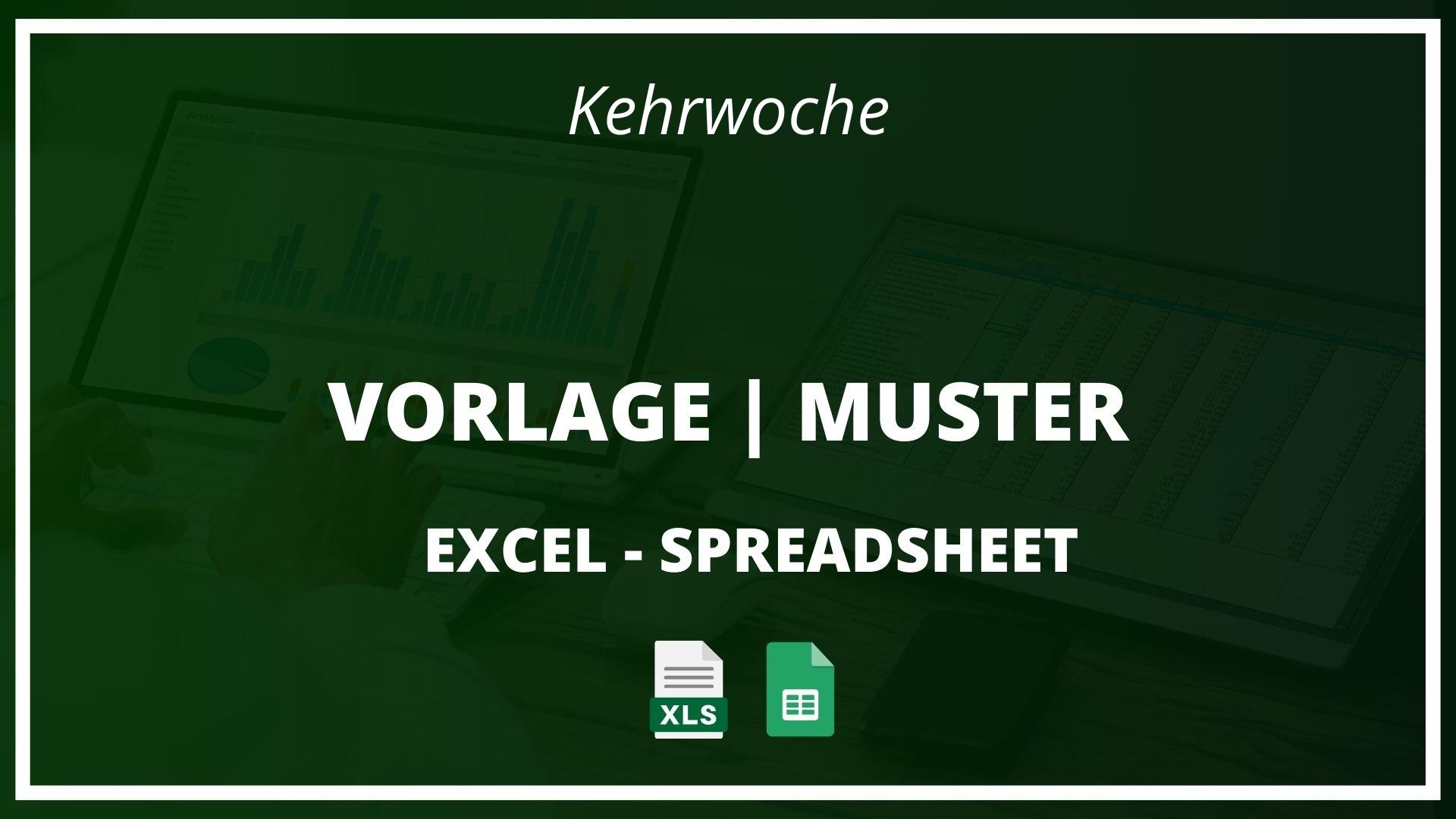 Kehrwoche Excel Vorlage Muster