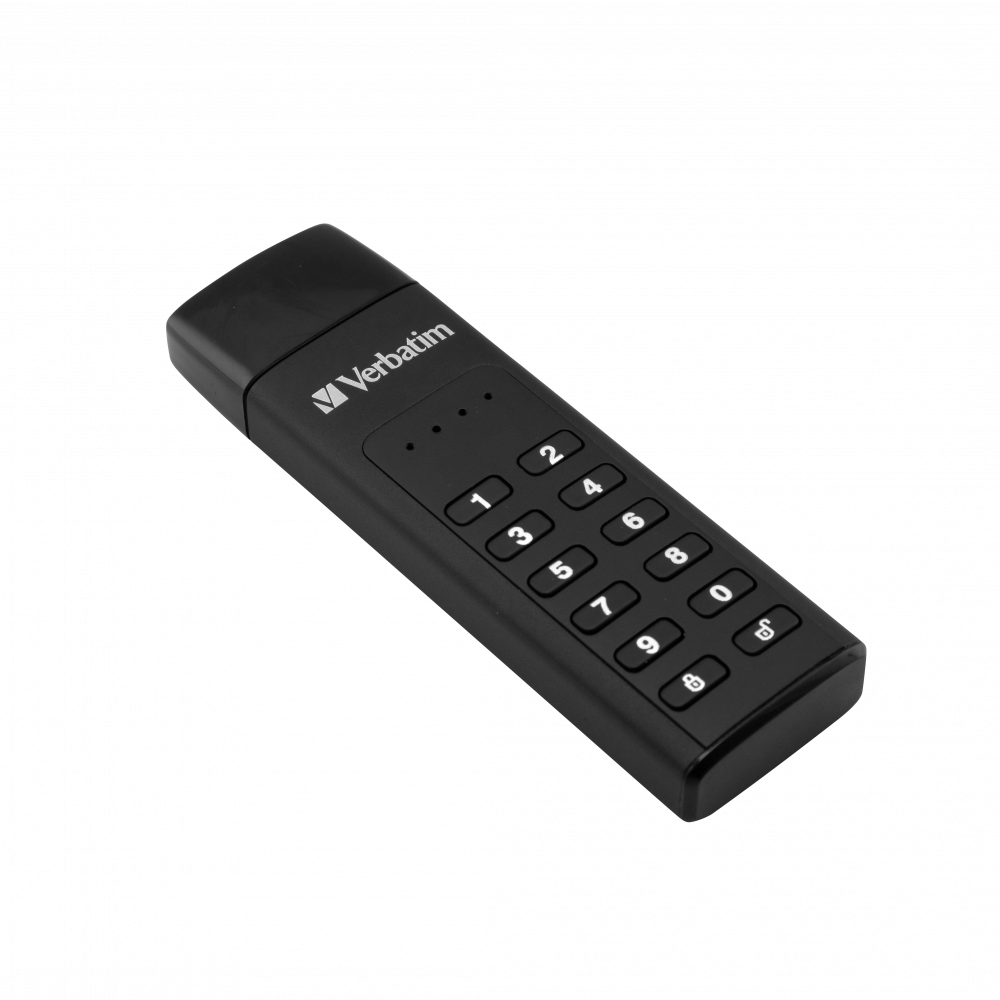 Keypad Secure USB Drive USB 3 2 Gen 1 64GB USB A Hardware Encryption Verbatim