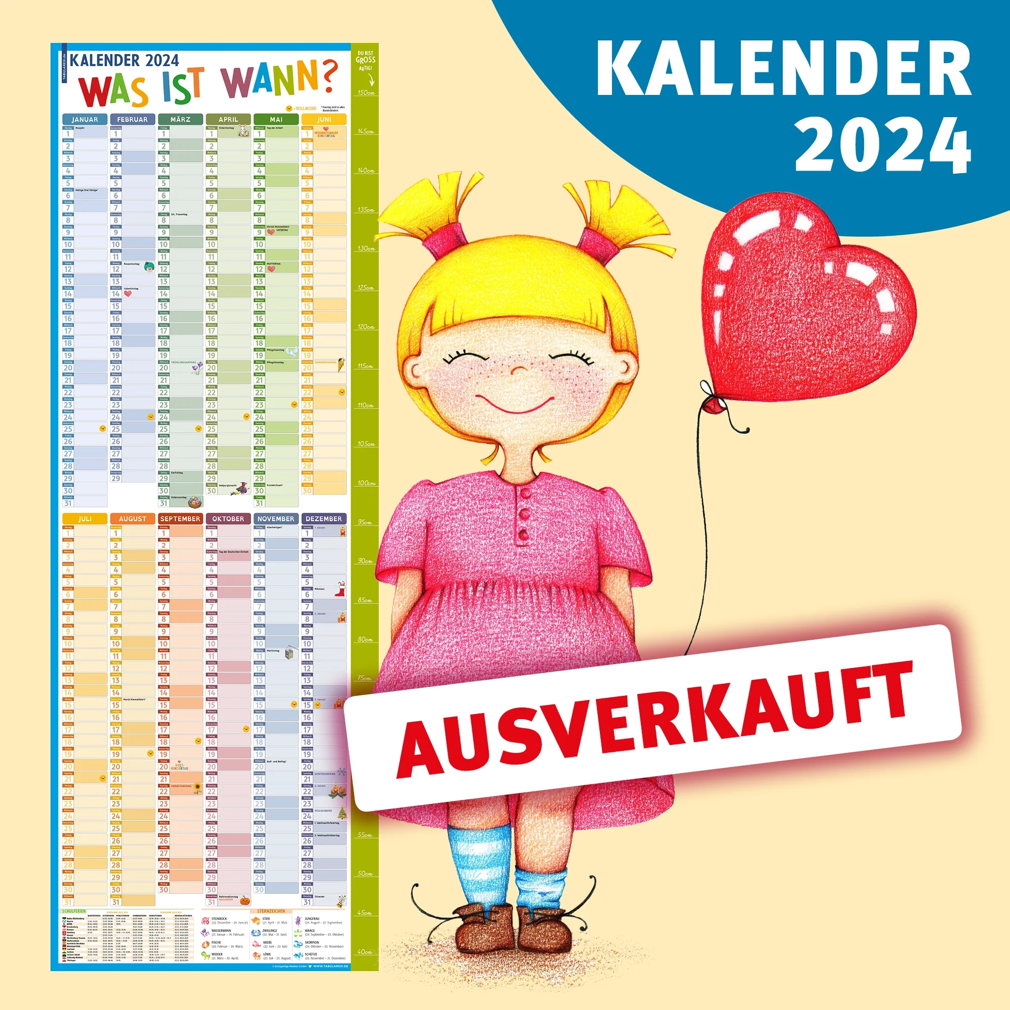 Kinder Kalender 2024 Tabularesi