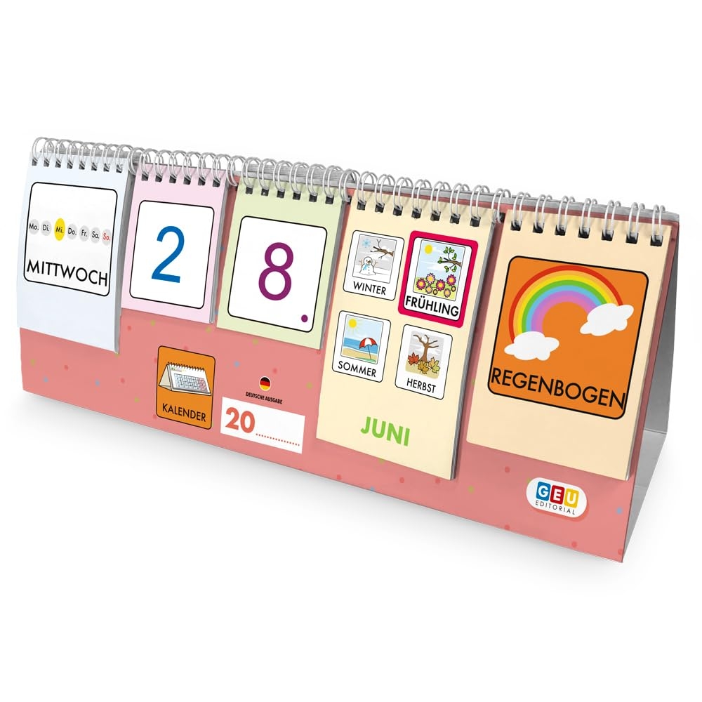 Kinder Kalender F r Lernen Und Spa Zeitlos Gestaltet Mit Piktogrammen Mein Erster Kalender Kinder Montessori Wochentage Monate Jahre Und Jahreszeiten Deutsch Amazon de Spielzeug