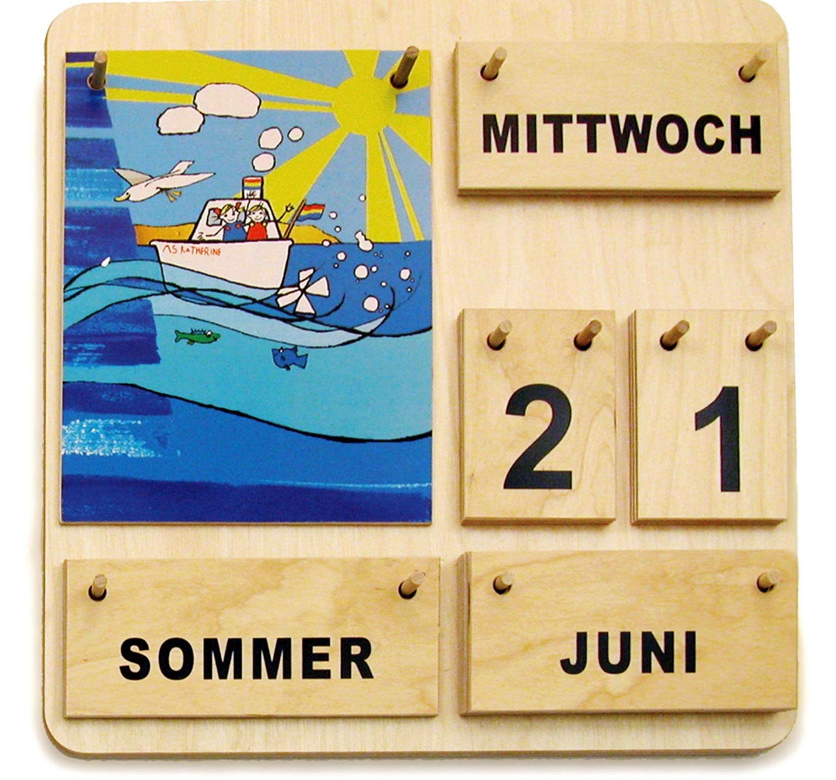 Kinder Lernkalender Dauerkalender Aus Holz Made In Germany Amazon de B robedarf Schreibwaren