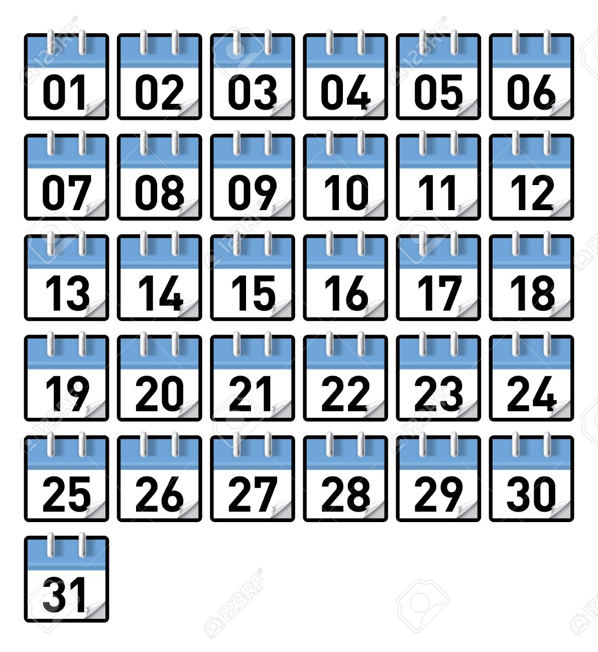 Kleine Generischen Kalender F r Alle 31 Tage Eines Monats Lizenzfrei Nutzbare SVG Vektorgrafiken Clip Arts Illustrationen Image 5726818 
