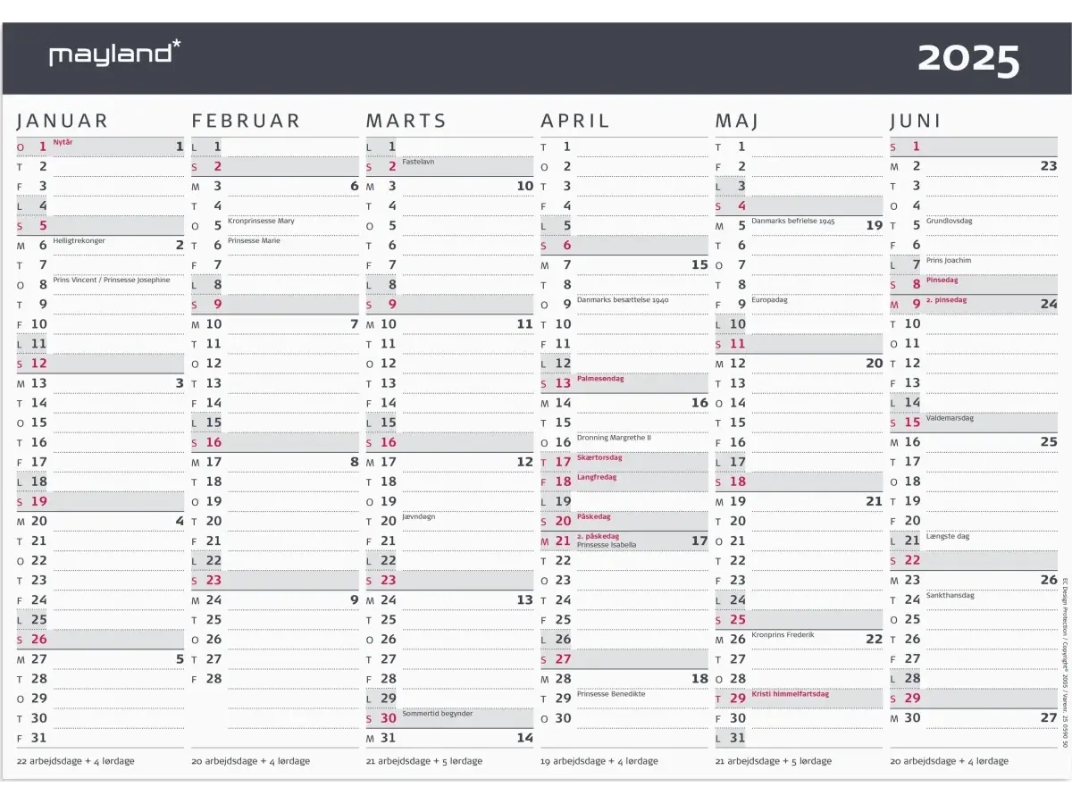 Kontorkalender Moderne A4 2025 K b Hos Hertels Boresko A S