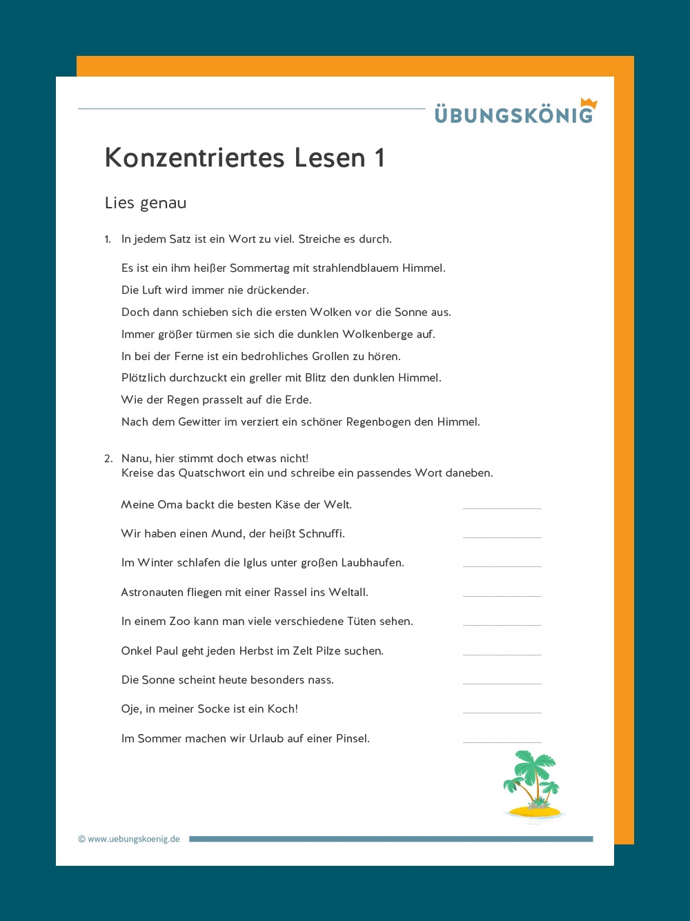 Arbeitsblätter Sinnerfassendes Lesen Klasse 4