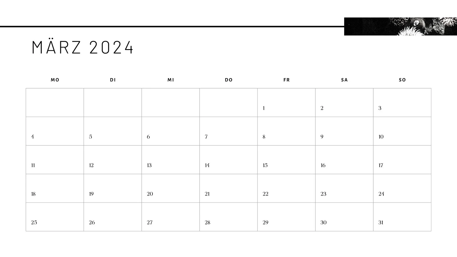 Kostenlos Anpassbare M rz 2024 Kalender Vorlagen Canva