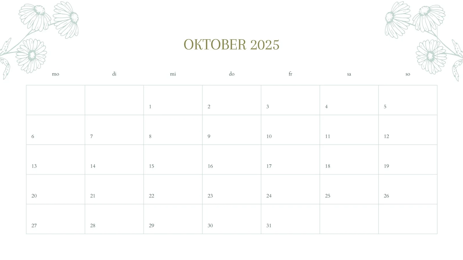 Kostenlos Anpassbare Oktober 2024 Kalender Vorlagen Canva