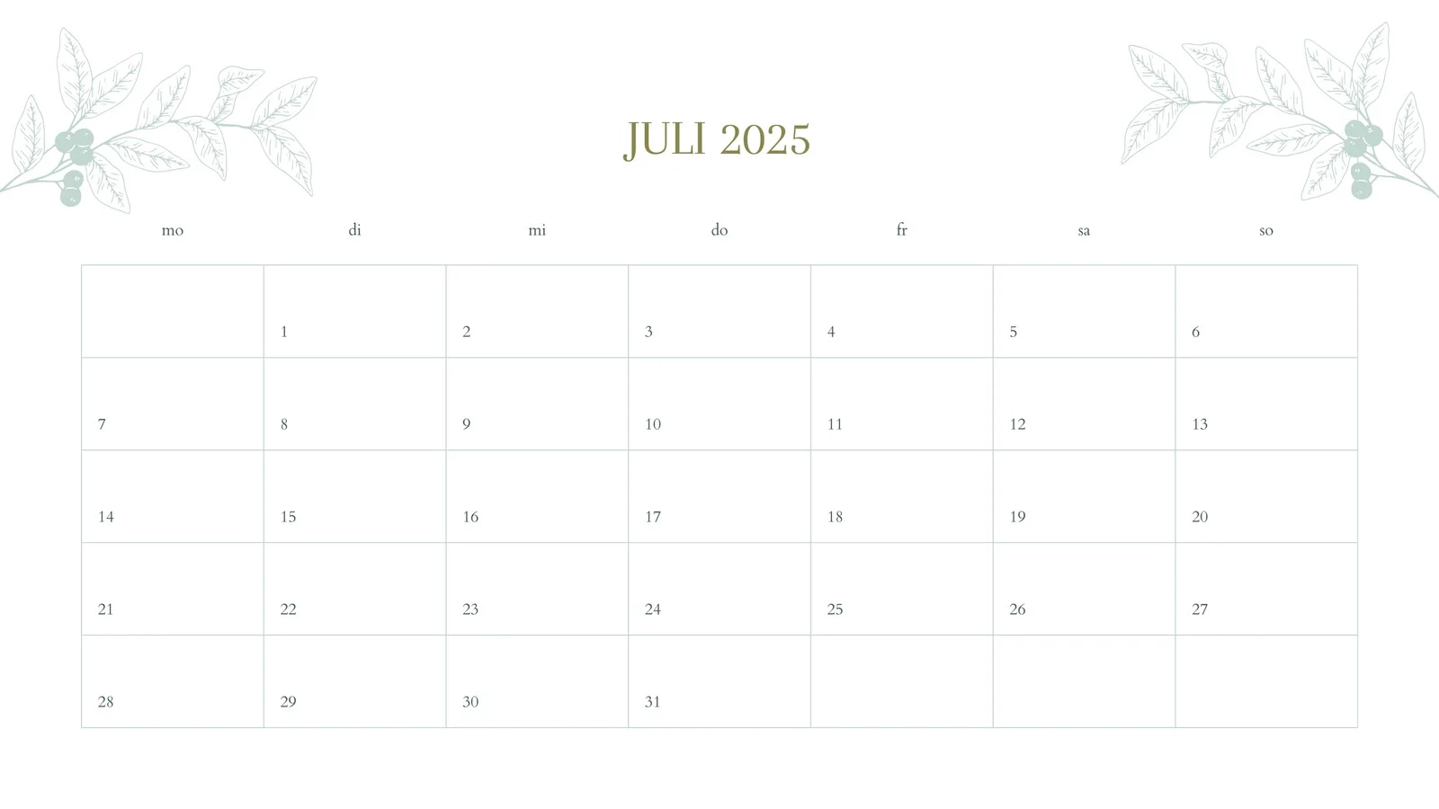 Kostenlos Anpassbare Vorlagen F r Monatskalender Canva