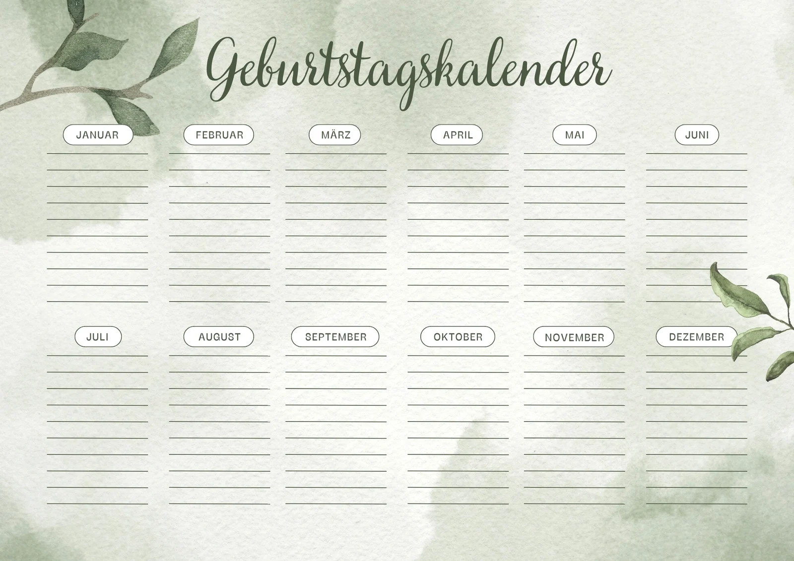 Kostenlos Anpassbare Vorlagen F r Wandkalender Canva