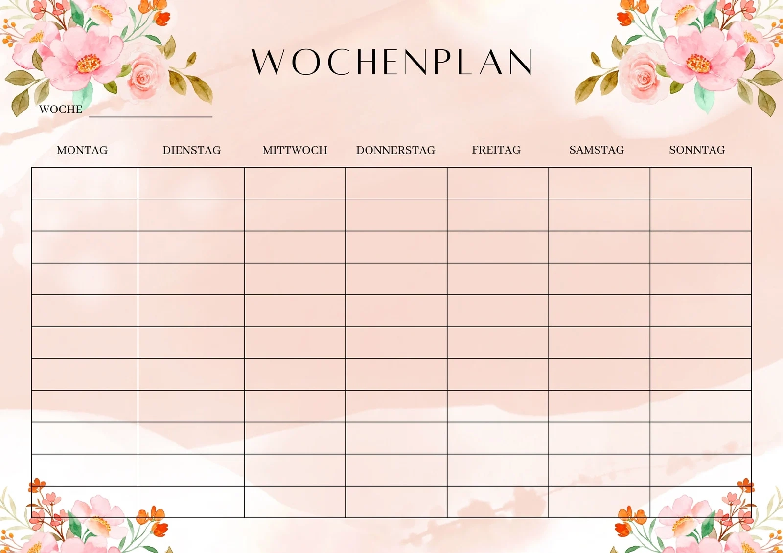 Kostenlos Anpassbare Vorlagen F r Wochenkalender Canva