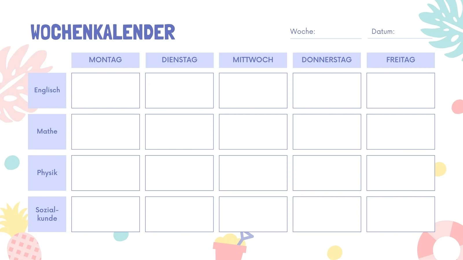 Kostenlos Anpassbare Vorlagen F r Wochenkalender Canva