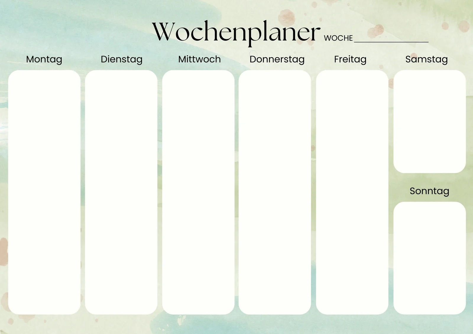 Kostenlos Anpassbare Vorlagen F r Wochenkalender Canva