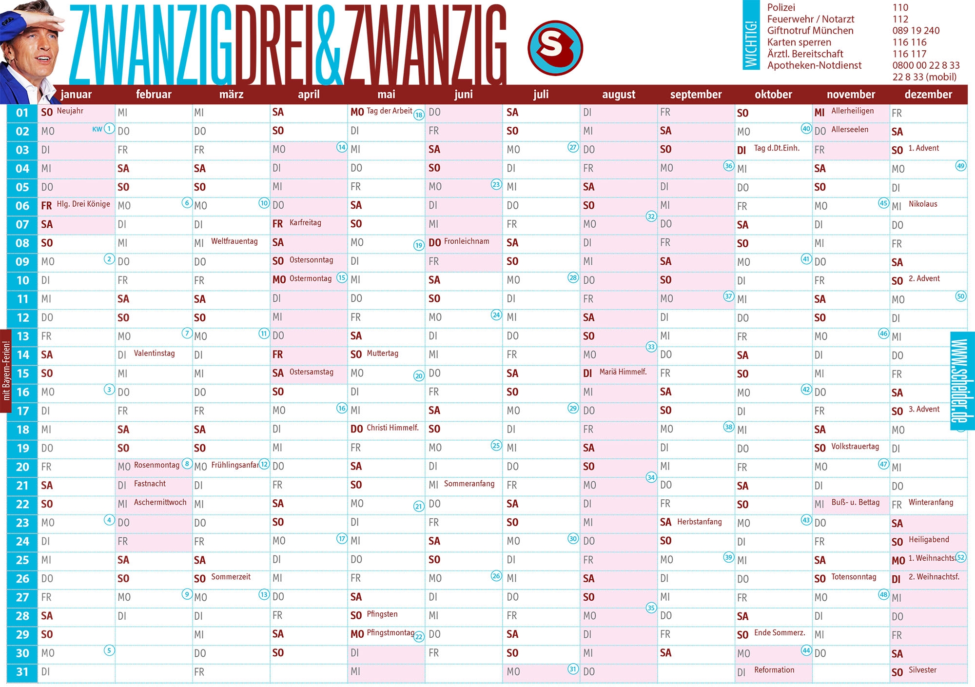Kalender 23 Zum Ausdrucken Kostenlos Bayern