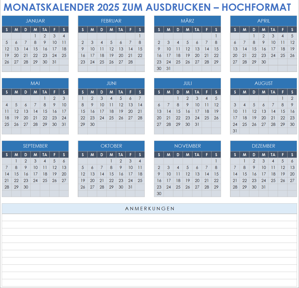 Jahresplan MIT Kalenderwochen