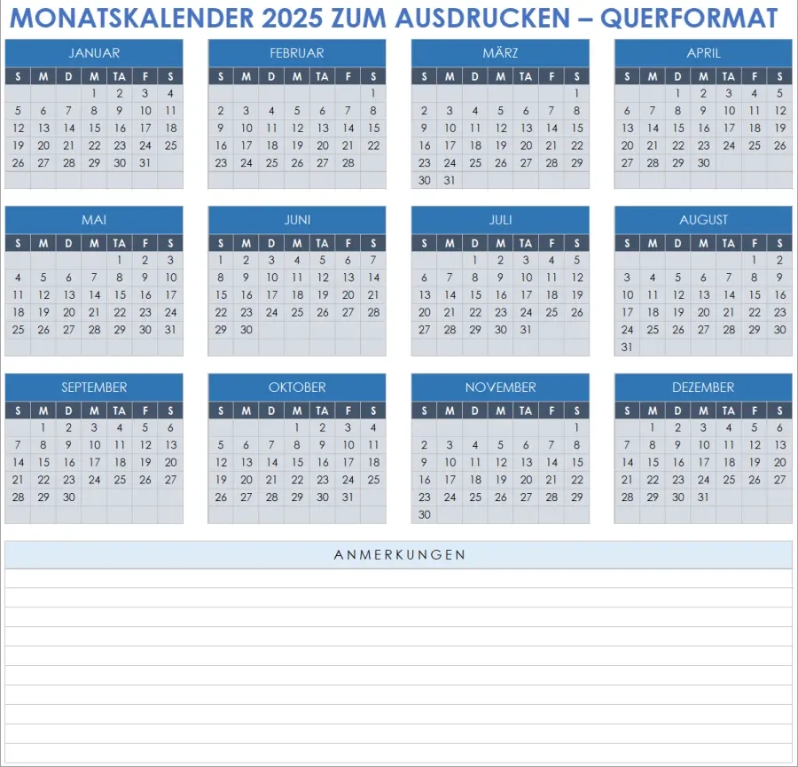 Kostenlose Excel Kalendervorlagen