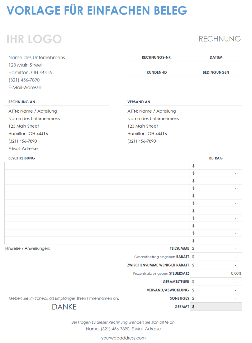 Vorlage Buchungsbeleg Excel Kostenlos