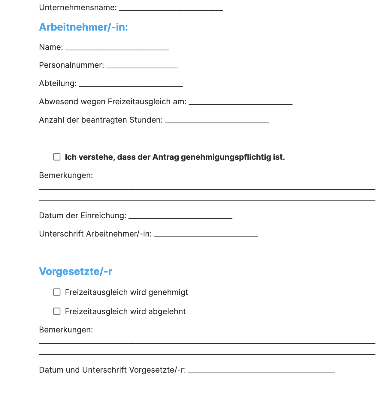 Urlaubsantrag Vorlage Word Kostenlos