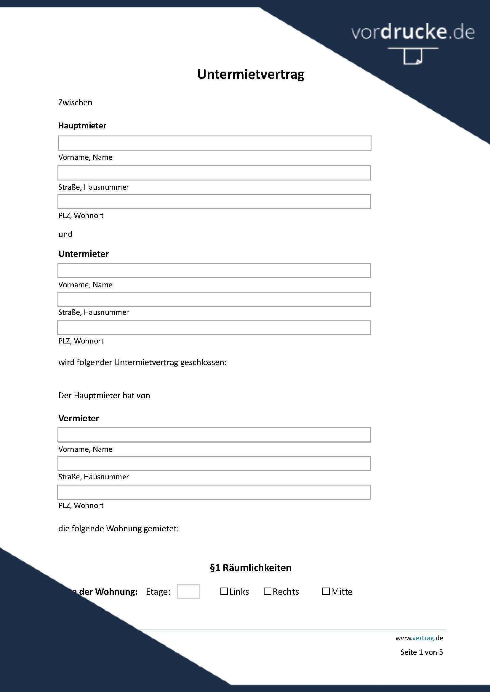 Kostenlose Vordrucke Und Mustervorlagen Downloaden