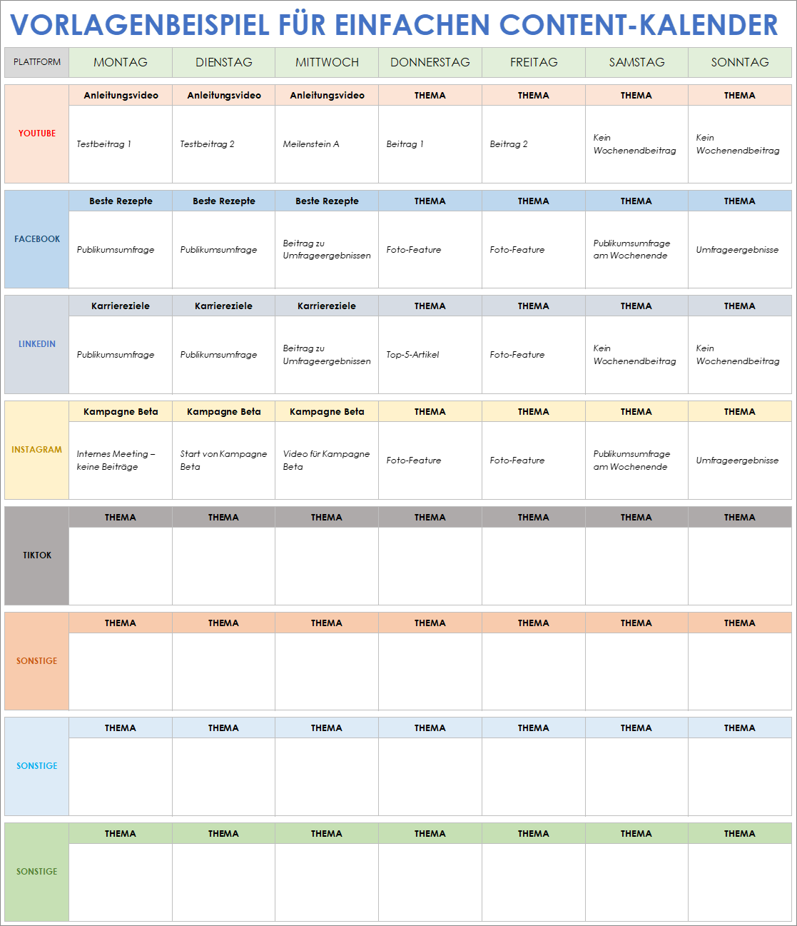 Kostenlose Vorlagen Und Beispiele F r Content Kalender Smartsheet