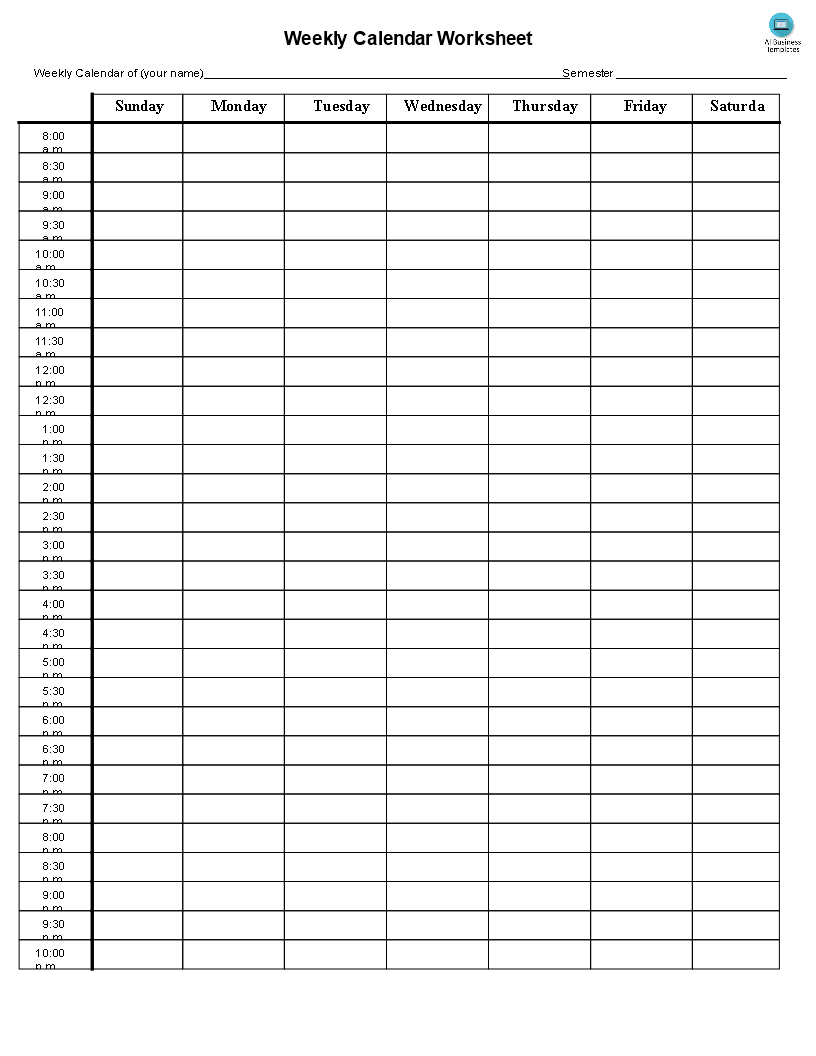 Kalender Blank Drucken