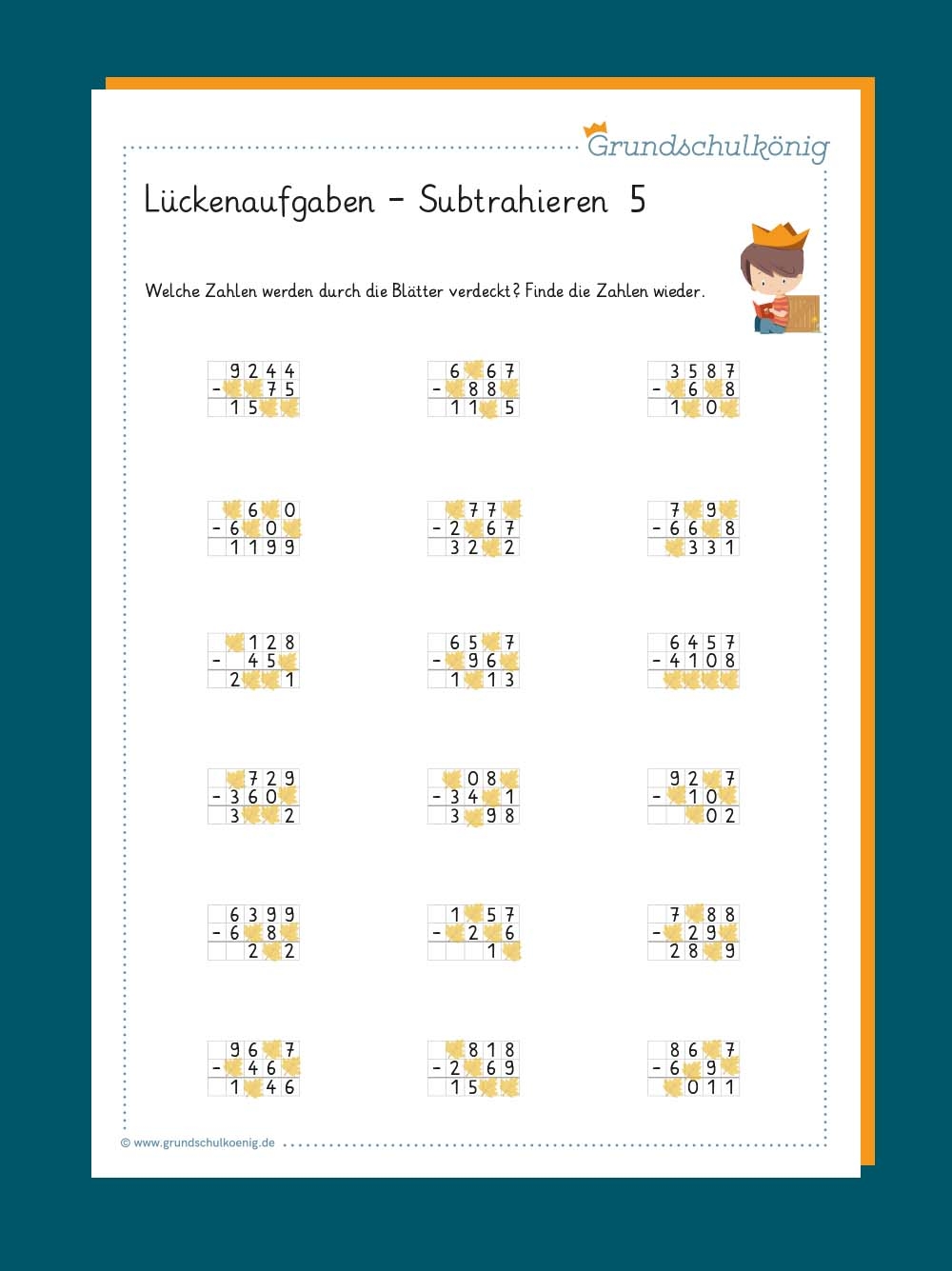 Übungen Schriftliche Subtraktion Arbeitsblätter Kostenlos