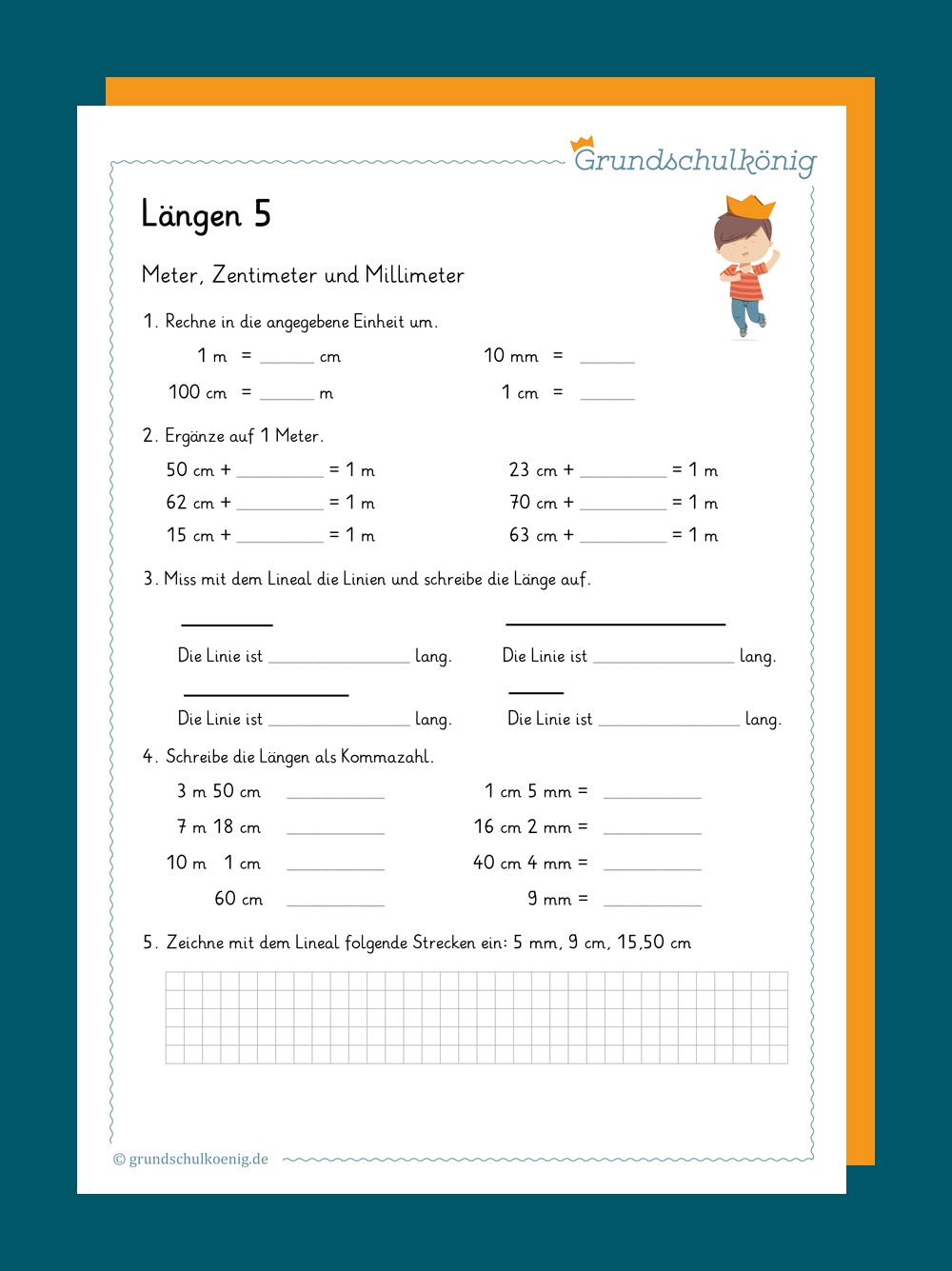Mathe 3. Klasse LÄNGE Arbeitsblätter