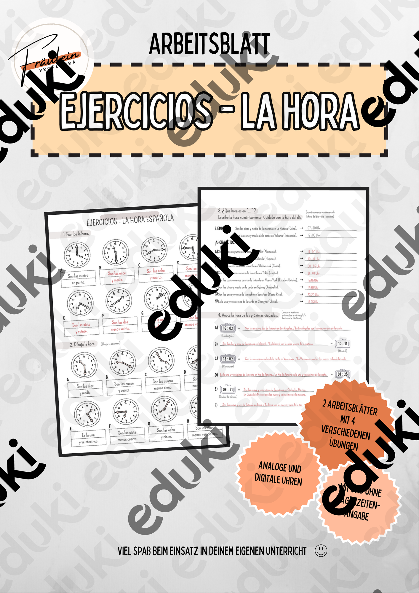  La Hora Espa ola Arbeitsblatt Unterrichtsmaterial Im Fach Spanisch