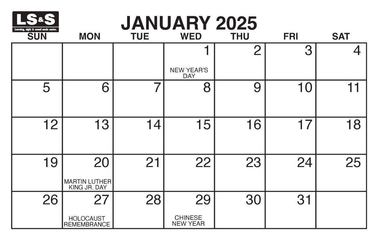 Large Print Calendar LS S