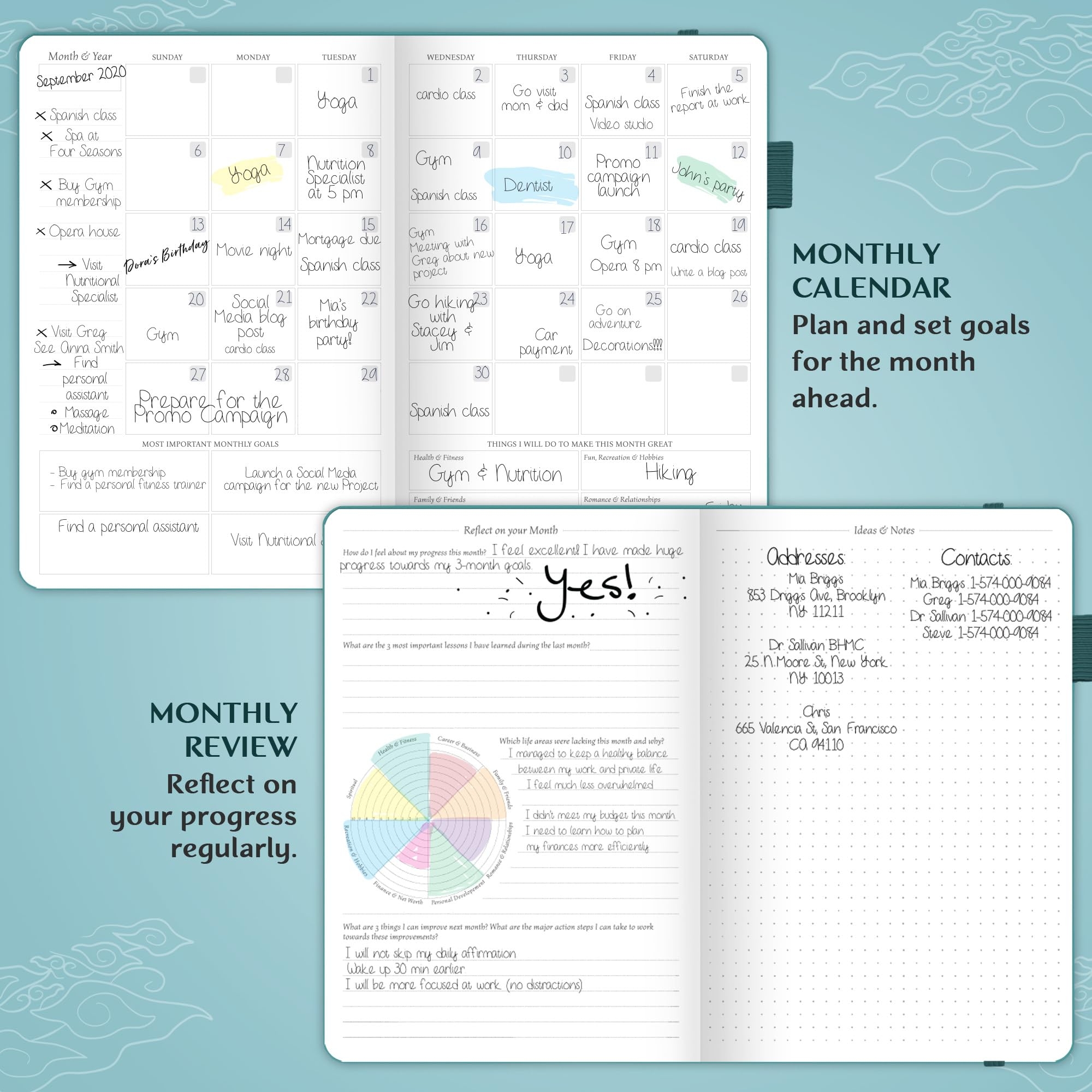 Legend Planner Best Weekly Planner Monthly Calendar To Boost Productivity Hit Goals Manage Master Time A5 Undated Dark Teal Gold Leaf Amazon be Office Products