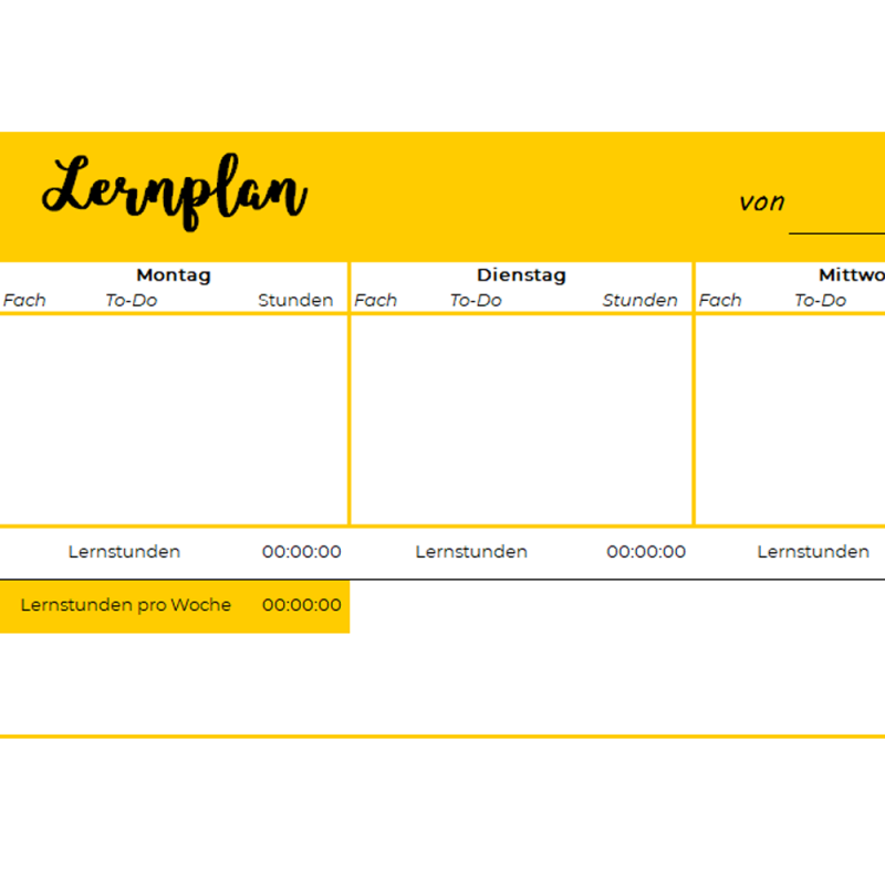 Leerplan Zum Ausdrucken Kostenlos