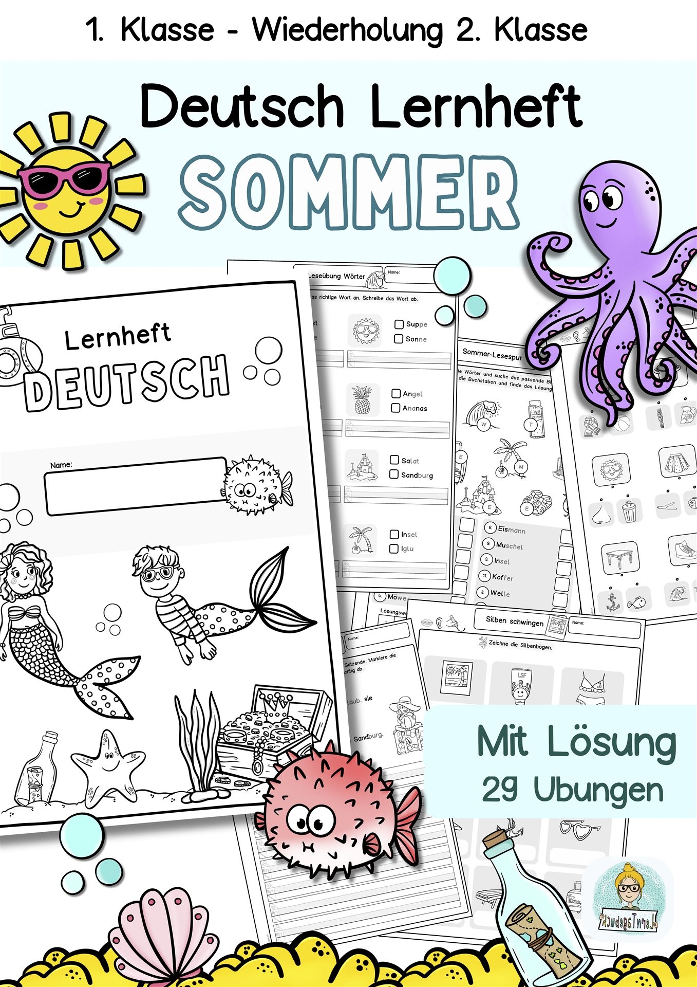 Lerntagebuch Deutsch 1 Klasse Sommer Lernheft Wiederholung