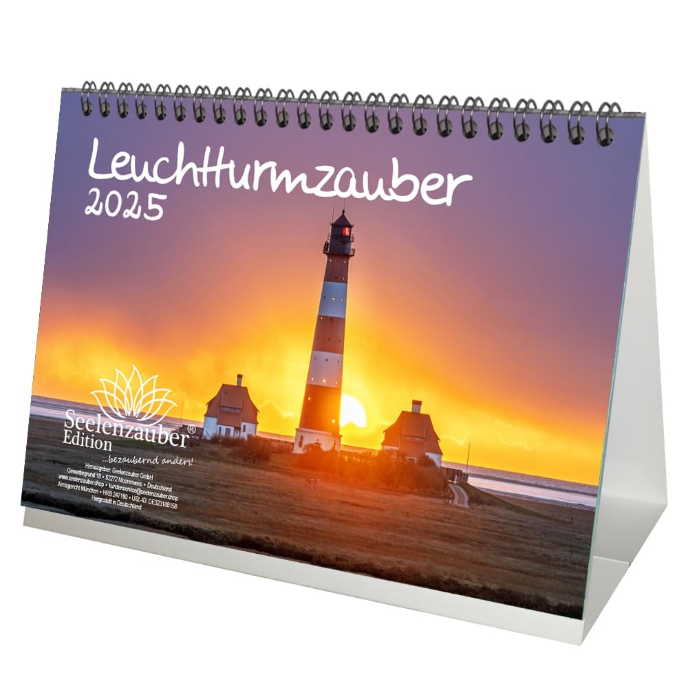 Leuchtturmzauber DIN A5 Tischkalender Querformat F r 2025 Leuchtturm Leuchtt rme Inhalt 1x Kalender 1x Weihnachtskarte insgesamt 2 Teile Amazon de B robedarf Schreibwaren