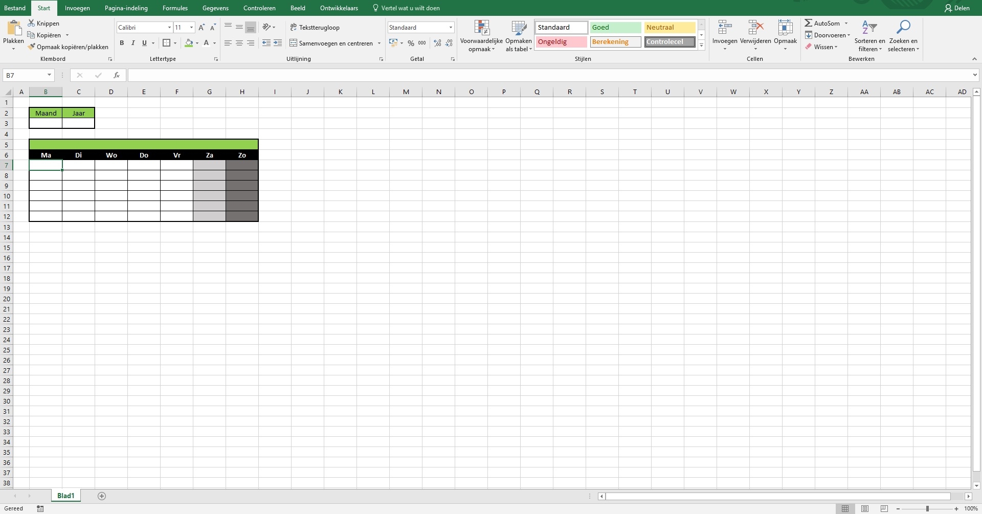 Maak Een Kalender Leer Excel Te Begrijpen Excelweb