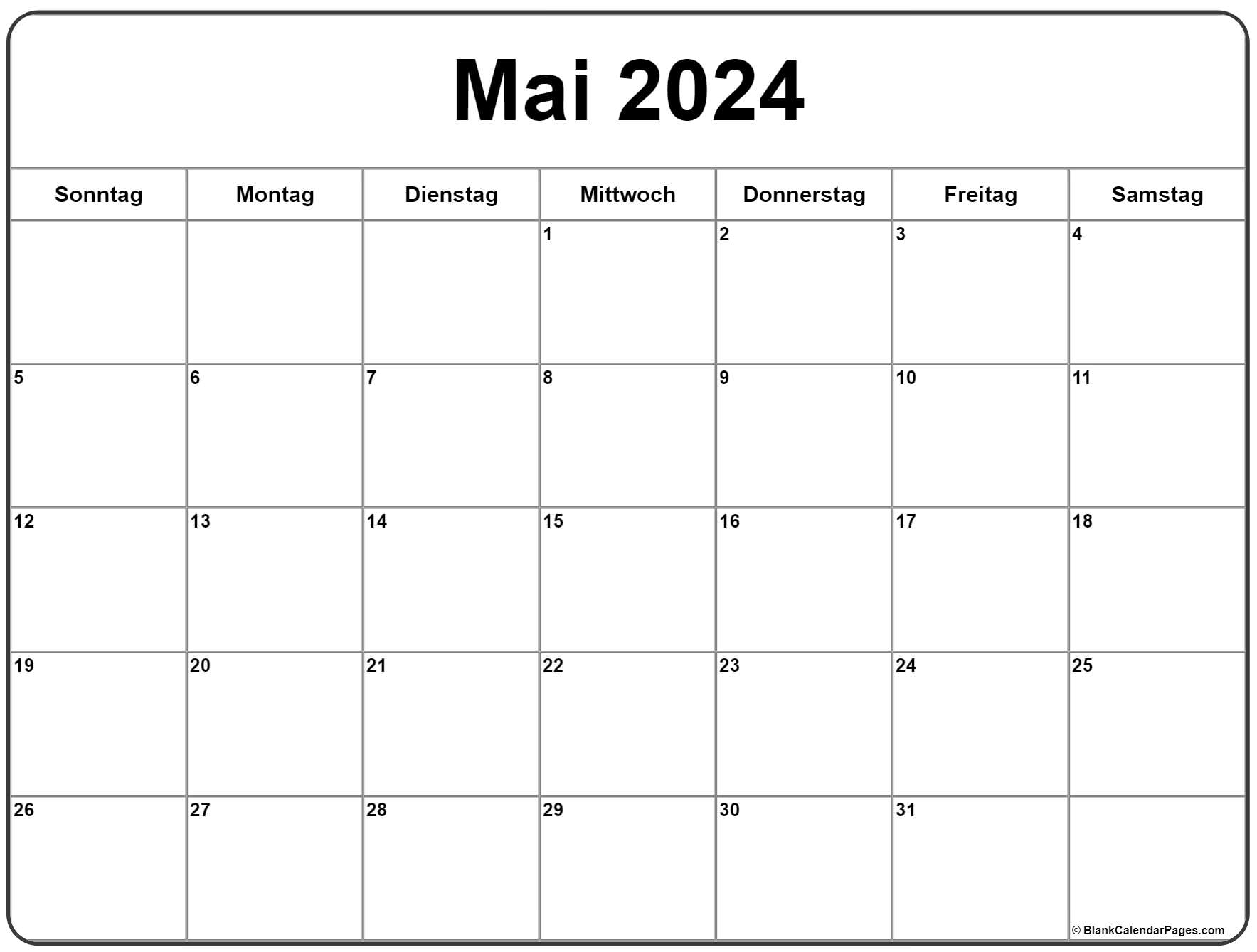 Mai 2024 Kalender Auf Deutsch Kalender 2024