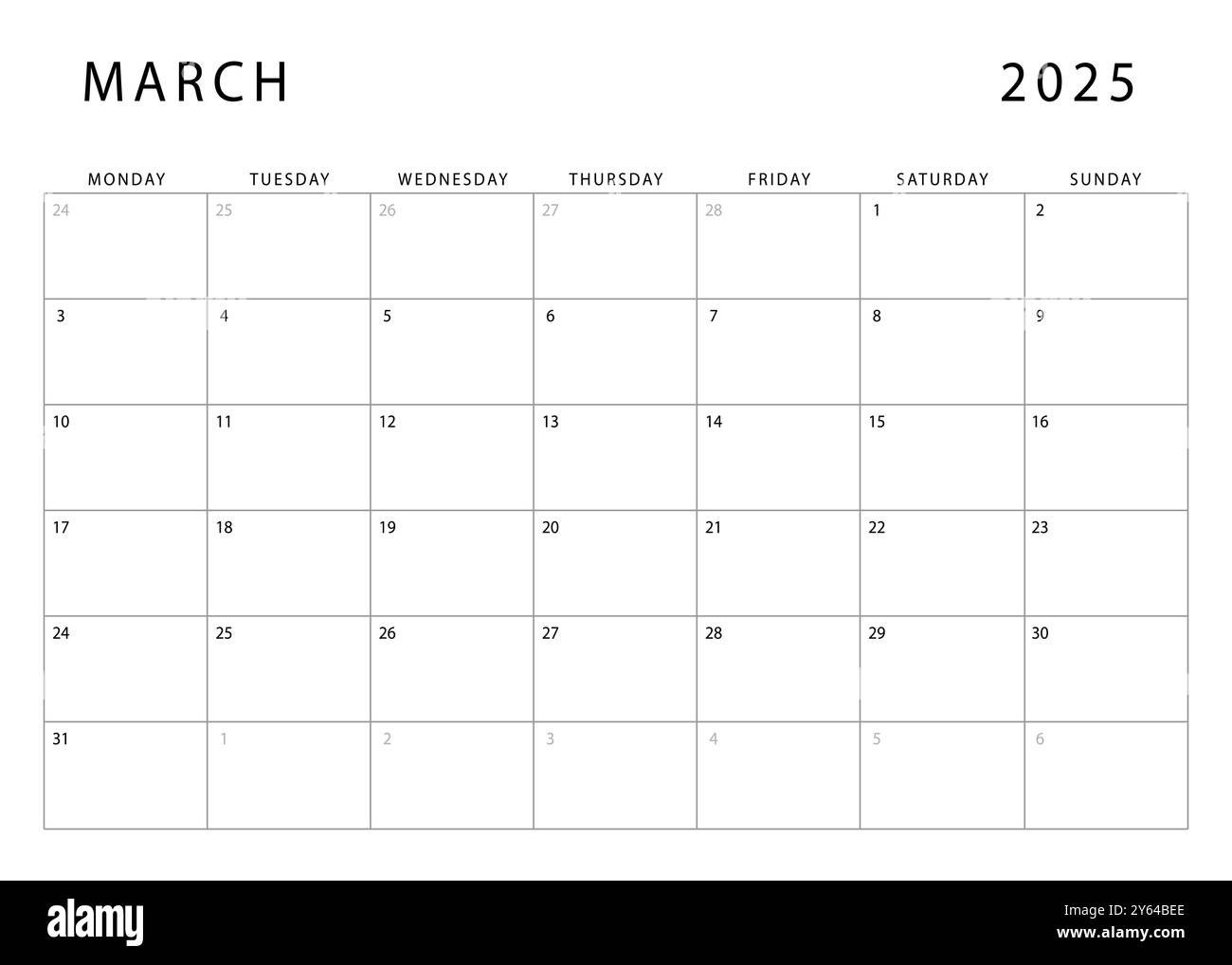March Calendar Black And White Stock Photos Images Alamy