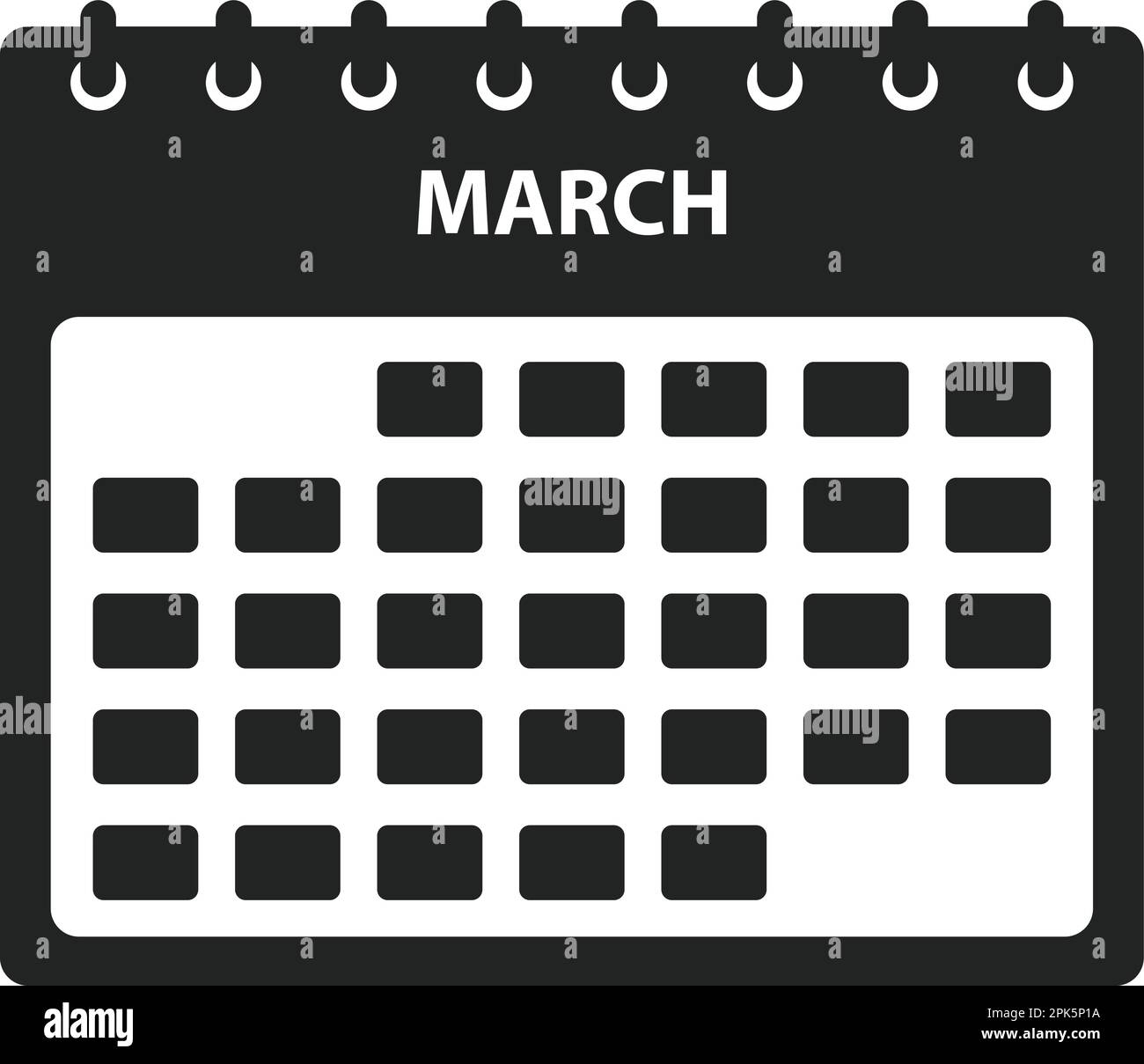 March Calendar Black And White Stock Photos Images Alamy