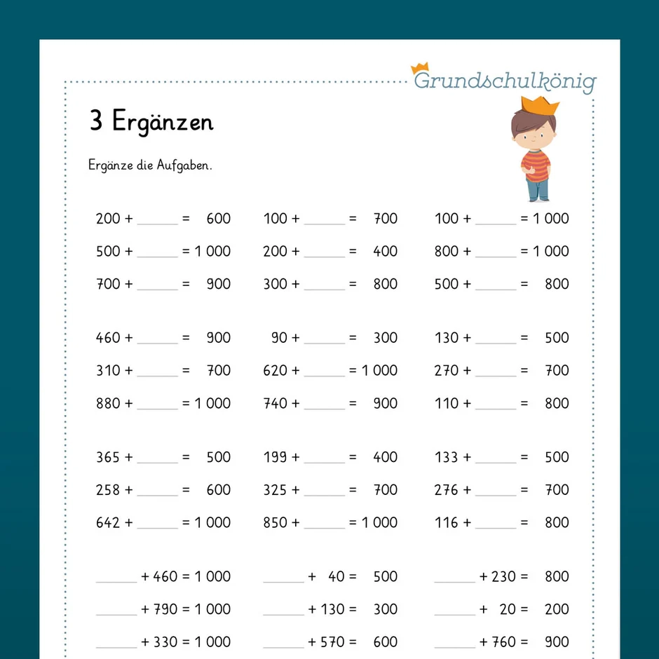 Mathe 3 Klasse Wiederholung Des Jahresstoffs 1
