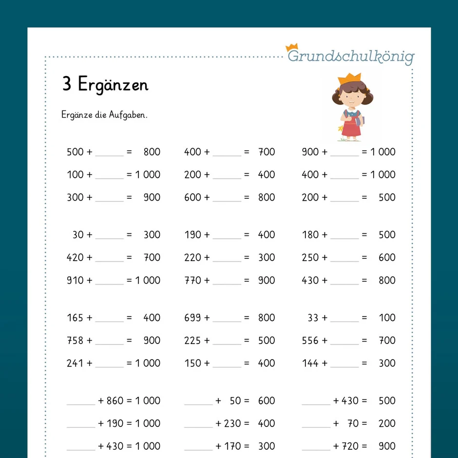 Mathe 3 Klasse Wiederholung Des Jahresstoffs 3
