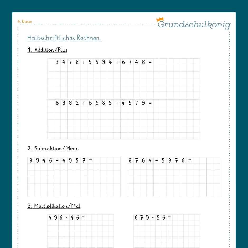 Mathe 4 Klasse Fit F r Den bertritt Teil 2
